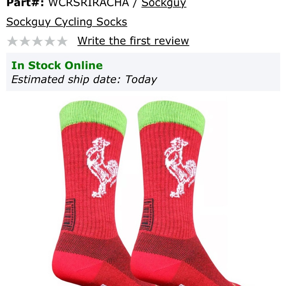Red and Green Siracha Crew Wool Athletic Socks with Performance Fabric